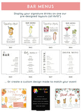 Load image into Gallery viewer, Hand Illustrated Acrylic Bar Menus
