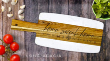 Load image into Gallery viewer, Engraved Marble & Acacia Serving Board