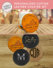 Load image into Gallery viewer, Leather Coaster Set