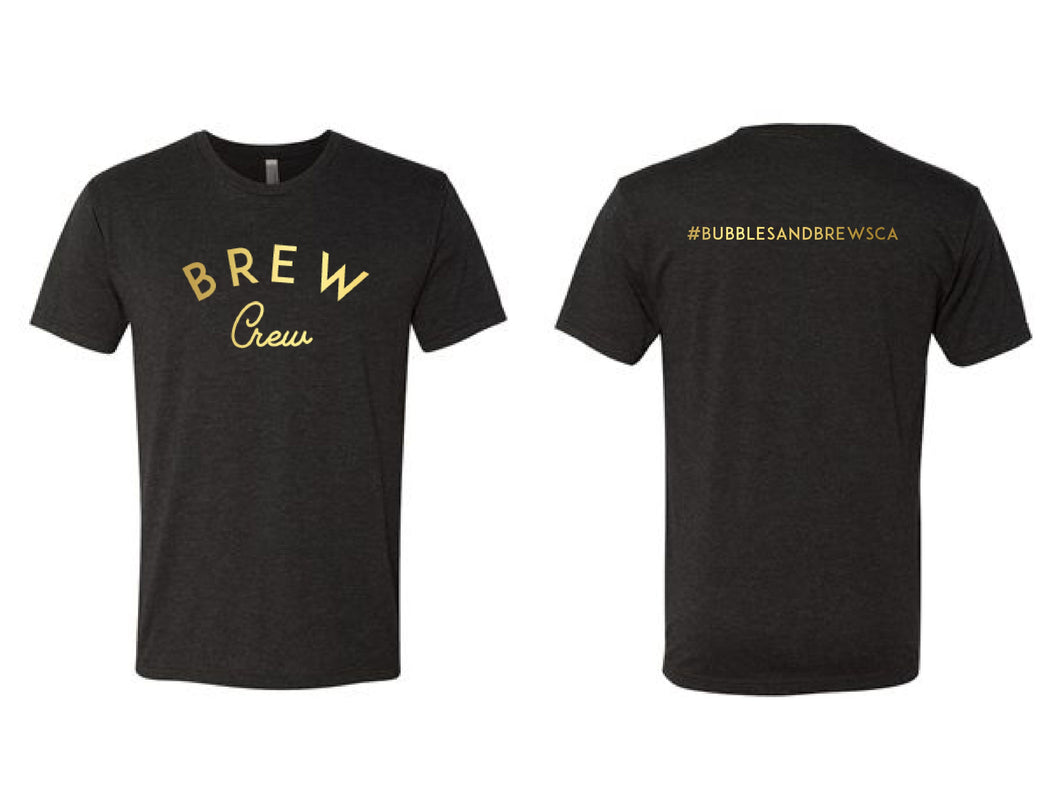 Brew Crew Short Sleeve Unisex Vintage Black Tshirt