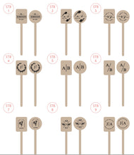 Load image into Gallery viewer, Laser Engraved &#39;Personalized&#39; Wood Stir Sticks, Food Picks, Wedding Drink Decor, Coffee Stirrer, Cocktail Sticks, Garnish Picks
